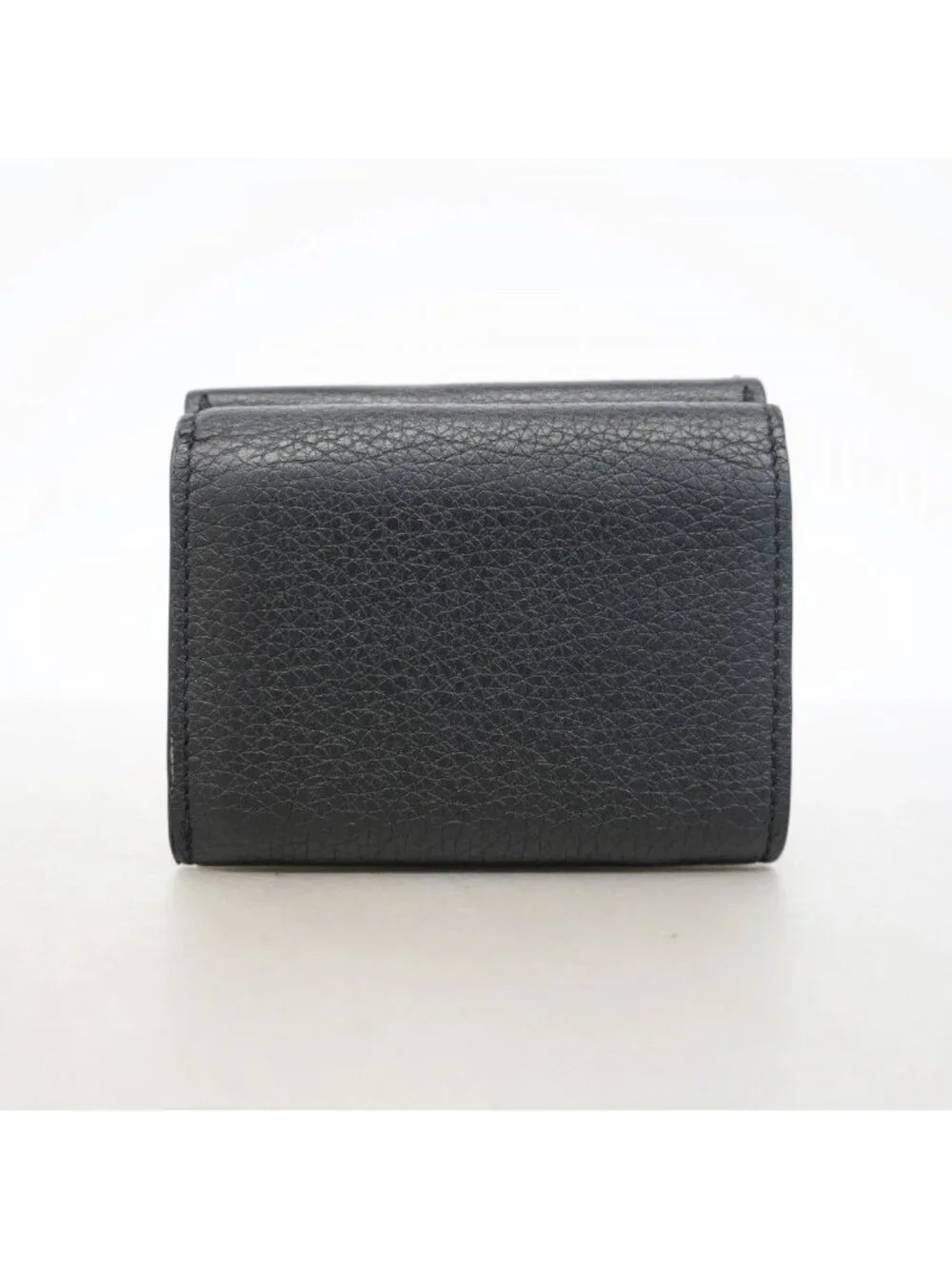 Fendi Trifold Walleteria Sell Leather Black Silver Wallet
